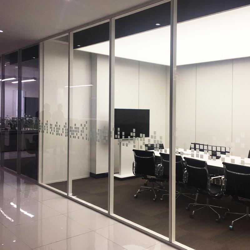 写字装办公玻楼璃隔断单层钢玻璃隔音100款侧玻璃隔断加厚铝VFF型