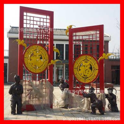 新品不锈钢屏雕塑景观LJE园林几何绿地动物雕塑风铁扇钢丝镂空艺