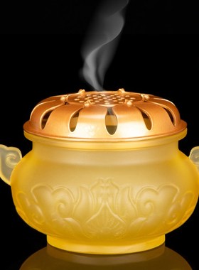 纯铜古法琉璃小号供具套装供佛用品佛前供奉观音用品熏香炉供果盘