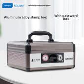 印章盒带密码 官方印章盒官方印章盒储物印章盒带墨垫印章盒银 锁