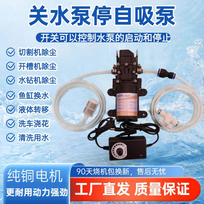 小型抽水泵220V电钻抽水泵自动启停水泵水钻切割机鱼缸抽水泵12V