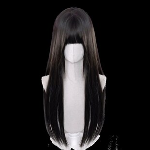 女孩假发女少萝长发全头套Lolita仿真发长直发75cm黑长直jk假发套