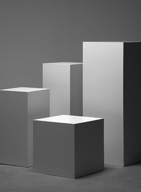 白色展示地台几何体拍照摄影道具服装店陈列橱窗装饰地台长立方体