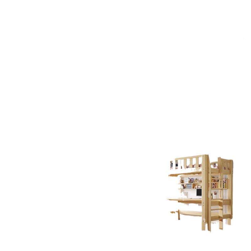 见详情实木高架桌床单上层下空上床下书书一床组架合床儿童体小户