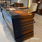 HOZ意式 轻奢设办公室计师宾家具利桌老板桌子书办公桌大班台轻奢