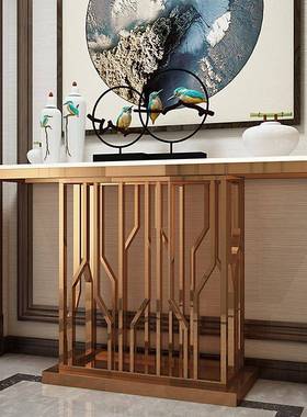 轻奢大入石玄关桌简约户条案窄桌玄关台欧式不理锈钢KT007玄关桌