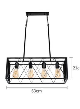 创台店意个性loft工业风黑色长方形铁框铁艺厅餐过道服WYZ装吧吊