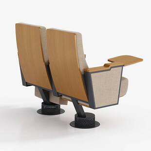 礼堂阶梯教室软装折叠椅001实木折叠座椅会议室连排椅软椅