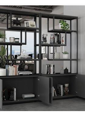 屏风物面隔断柜办31037公室文件柜工业展风铁艺玄关书架置架双镂