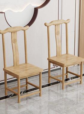 实中式餐椅VNG靠背牛木角椅胶橡椅木茶椅酒店餐厅客耐用包邮办公