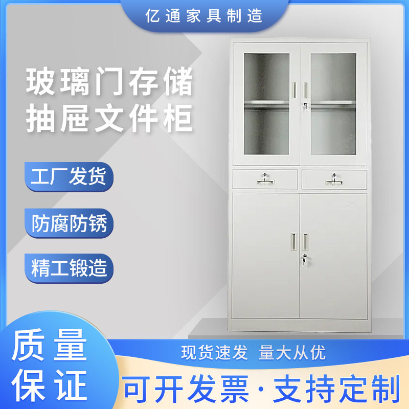 实验室钢制防火玻璃门文件柜图片