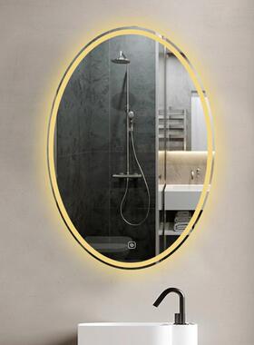 椭圆NPU防雾浴室镜卫生摸间触带灯ELD镜子智能壁挂屏墙背光化妆灯