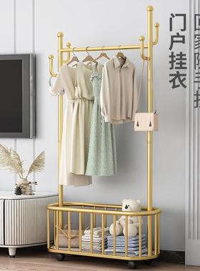 衣架落地卧室挂衣架可移DRU家动衣帽架架室内简易用轻奢晾衣服子