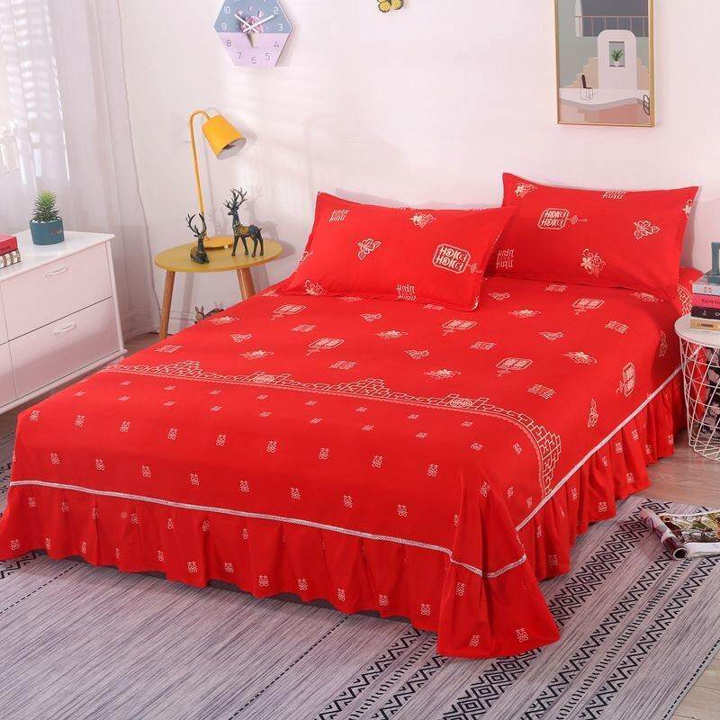 花磨毛裙单件加厚床水洗床罩1.8米床亲肤高裸睡无品牌/边床单保护