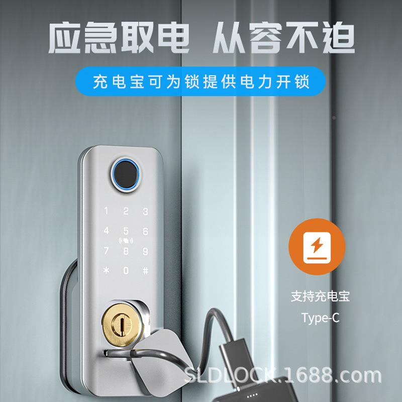 免单布线面防牛头URS锁智能锁水铁门防盗门双家用老式牛头指纹锁