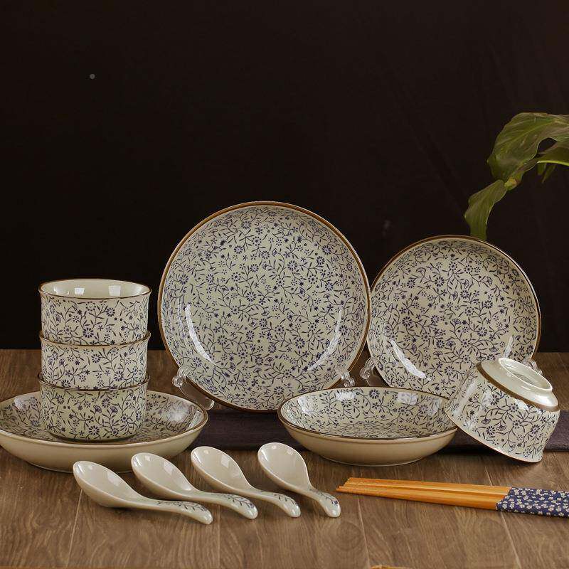 碗碗碟套装家用盘DPX碟组合12头陶瓷勺日式创意厨和房风餐具米饭