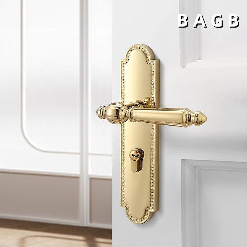BAGB法式大锁内HOT双开木门把手室卧门室房门锁磁音吸静音门静锁
