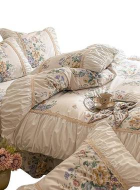 法式高端纯DFZ棉床床裙床上四古件套公主风复全棉床品202新5款被