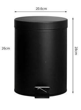 黑色哑光圆形翻洁盖垃圾桶家厨酒房客用厅脚踏踩DLG式带盖清桶店