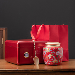 高端陶瓷茶叶罐包装盒空礼盒装空盒通用红茶绿茶钢琴烤漆礼品木盒