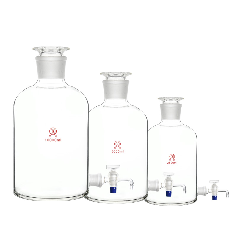 华鸥玻璃龙头瓶棕色放水瓶L 5L 10L 20L下口瓶00 00 10000 20000m