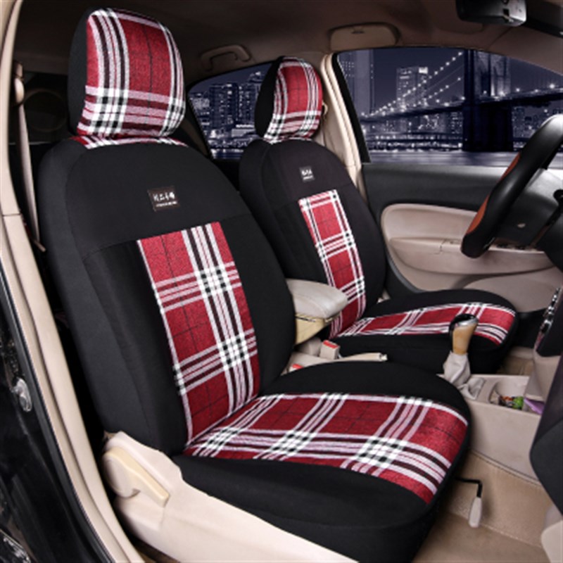 汽车通用座椅全包围四季通用坐垫透气舒适耐磨可爱卡通布艺座