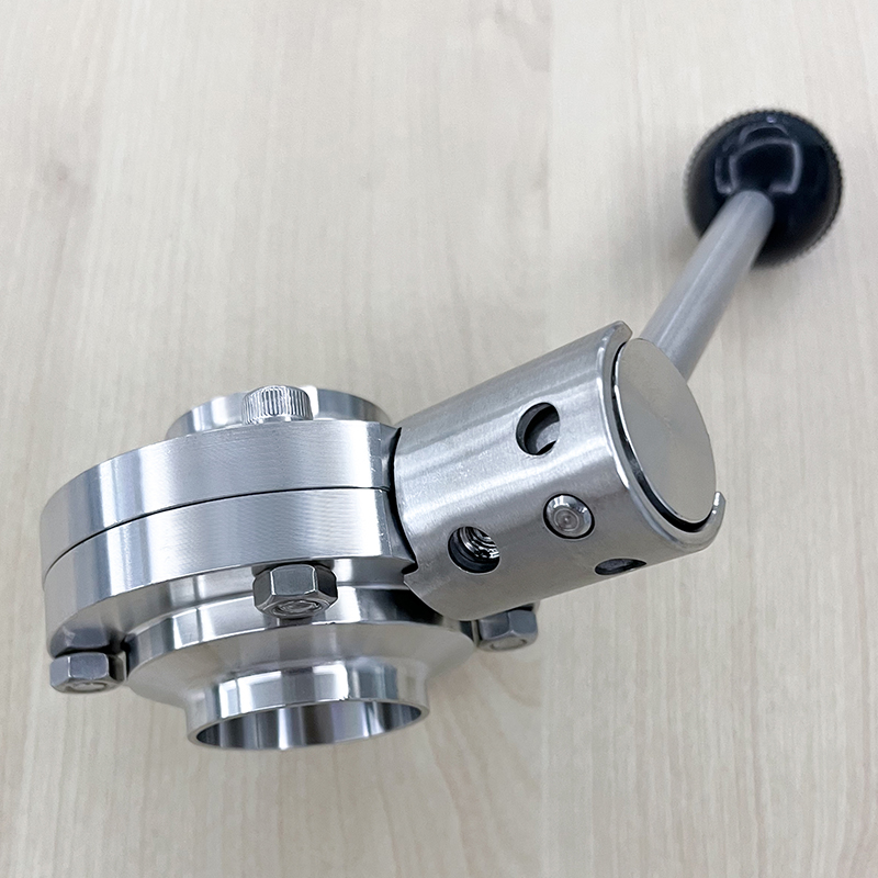 30不锈钢焊接蝶31手动式卫生食品级可对焊德标门管配件38