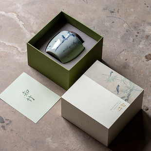 复古草木灰陶瓷茶叶罐茶叶盒空盒大红袍红茶老白茶空礼盒定制