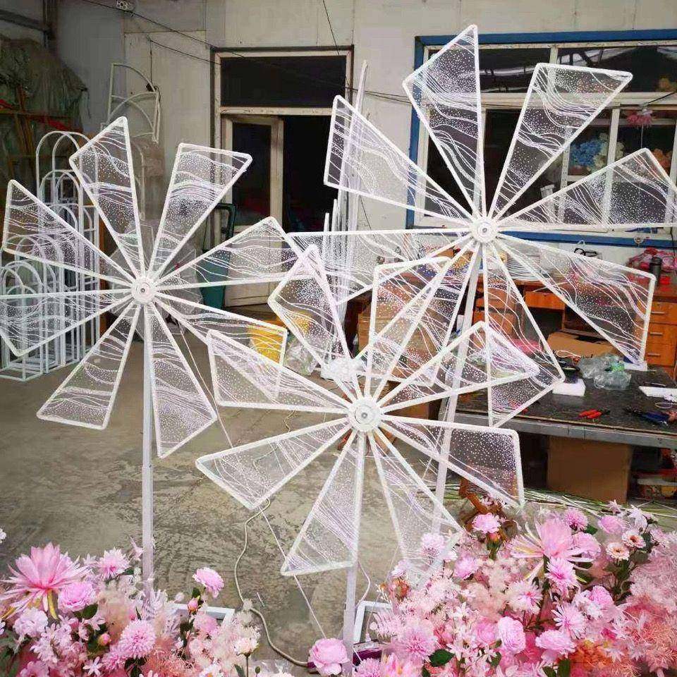 摆婚庆道具电动场旋转风车路梦幻舞引台铁艺摩天轮架子UMW景装饰