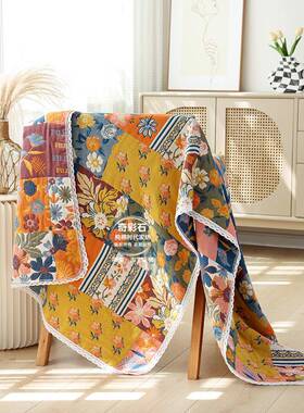 *A6L纯棉纱布c浴巾家22沙用不掉毛发毯子90180m多功能成人洗澡