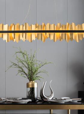 后现意式客厅厅不锈钢吊代灯设计师样板间餐创意77521长吧台亚条