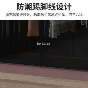 bts衣柜家用卧室实木简易柜子出租房用网红轻奢现做小户型玻璃门