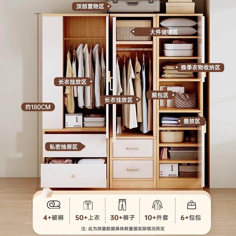 衣柜家用卧室简约代小型挂简衣柜KGA出租房现用房间小易床边单门