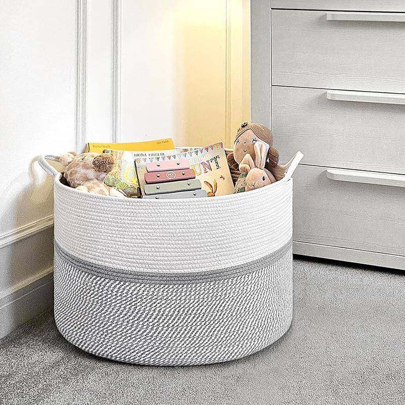 OSM棉绳超大衣篮棉绳脏纳衣篓收筐可折洗叠宝玩具篮置宝物篮家用