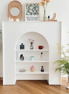 简约白色法壁装饰柜展陈VEN示柜客厅置炉物架式列柜民宿玄关柜包