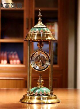 仿钟表式座钟台式桌面烛欧件台复古法式客厅家用美式古摆装IMQ饰