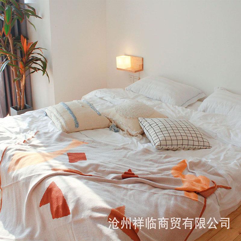 几何图毯案毯768图床印尾毯毛毯毯针织毛线子沙发盖毯细线毯子