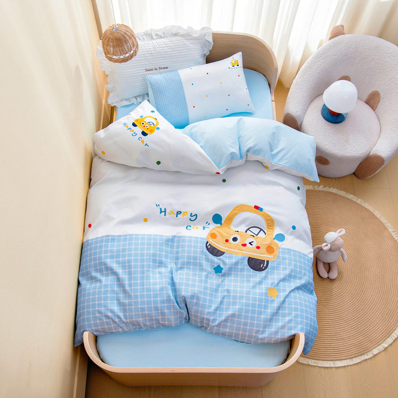 a类幼儿园三件套全棉刺绣卡通幼儿园被套床品宝宝入园被子三件套