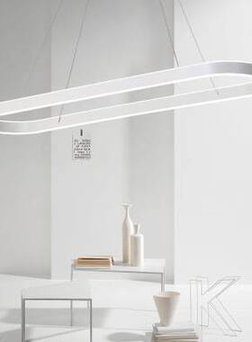 长方形餐厅灯现代简约led前台椭圆形办公室会议工作室吧台吊灯