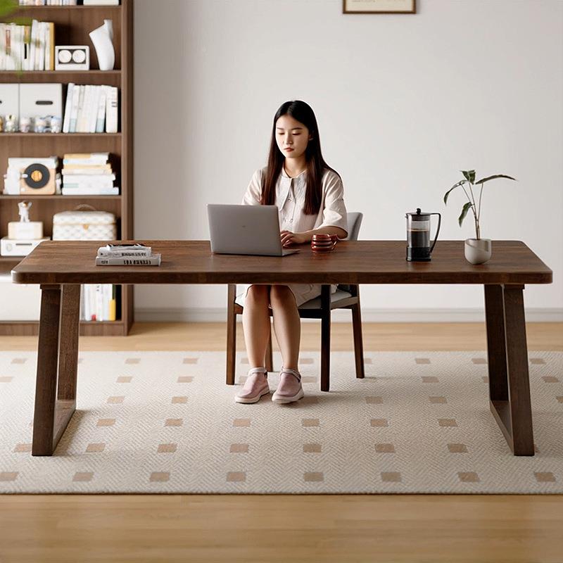 实木书桌客书厅桌成人家办用公电脑桌简约长条大法写字桌子AA20BN