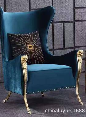台欧式单人沙发椅老虎懒人卧椅发室阳休闲椅759沙轻奢现代单人椅