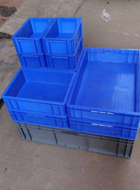 蓝塑料中转POA周转箱EU8633塑色胶胶物流筐灰色框汽配养水产养鱼