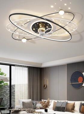 吸静顶灯简约智一能体隐形餐厅51276电吊扇灯客家厅卧室风扇灯摇