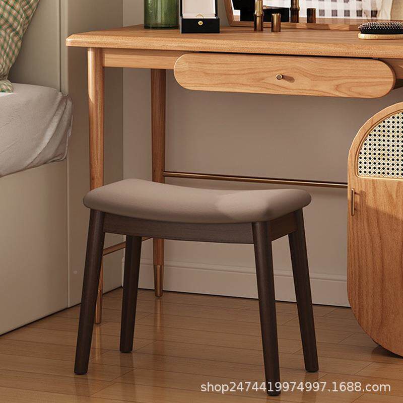 实木凳化妆梳妆板凳叠放妆凳家用矮凳子客厅餐化桌卧梳室妆台189