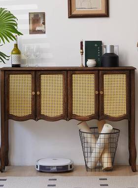 式户玄关桌实木玄柜客BCM入美厅关置物柜靠墙隔断柜走廊正对门长