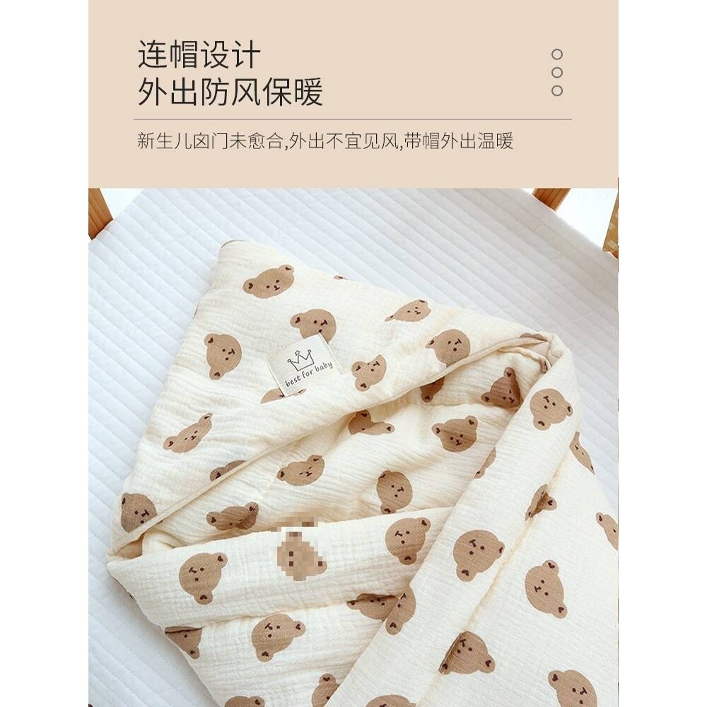 纯棉用品初生加厚新生婴儿抱被房宝宝包被包防惊跳款单产包邮
