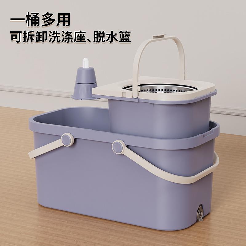 家用旋甩转式拖把免手洗双拖把自干脱422水超细纤维驱拖动把源头