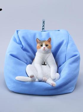 XK懒M004猫9.0狸花橘猫摆小件配沙发玩偶仿真动物J模型桌面咪饰品