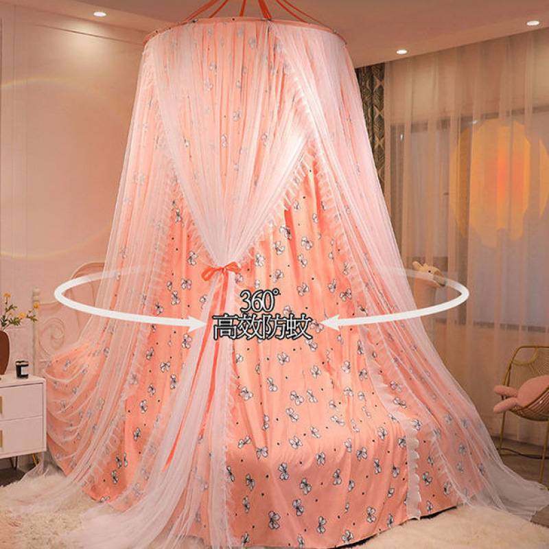 蚊帐挂钩天花板2025年新款家用圆顶吊顶床幔遮光床帘一体式公防尘
