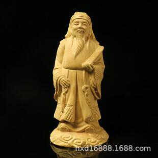 厂福家木黄居杨木雕禄寿财神家居功名利禄质家ZYJ饰品收藏品摆件